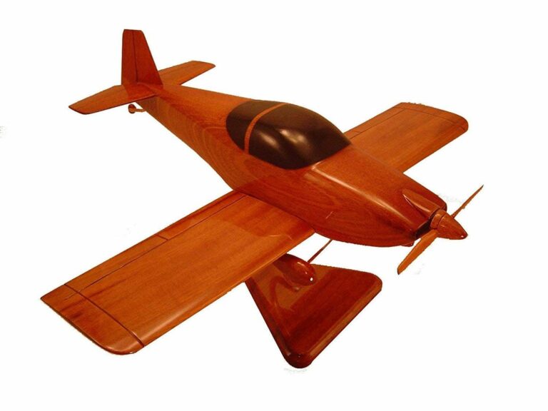 Model Airplane: RV6 Vans Crafted from Mahogany Wood